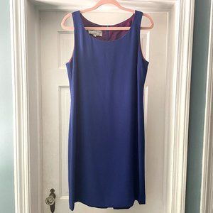 Vintage Evan Picone Sleeveless Sheath Royal Blue Purple Dress Size 10